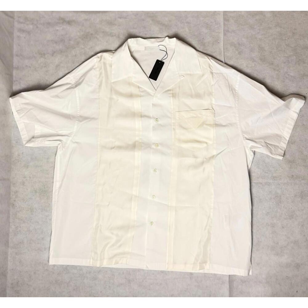 Prada Camp Collar Logo Pocket Shirt SZ XL Brand New